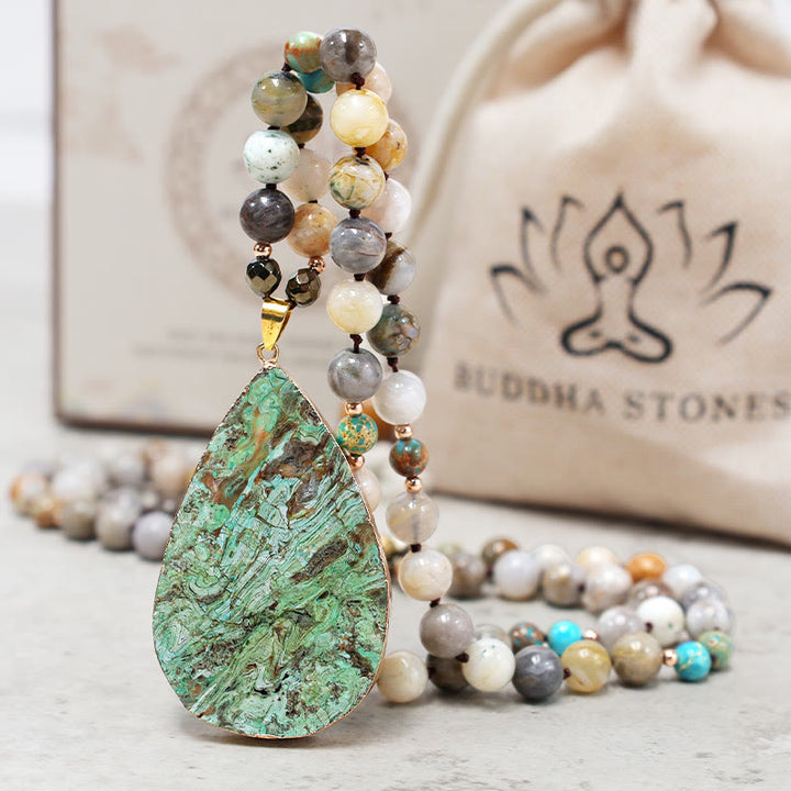 Buddha Stones Natural Ocean Picasso Jasper Beaded Healing Neckace - image 8