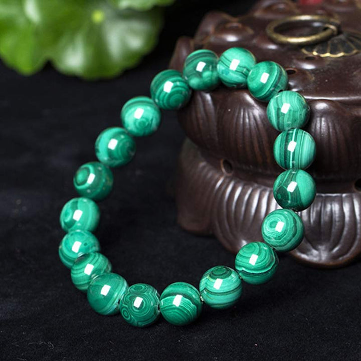 Buddha Stones Natural Malachite Protection Calmness Bracelet - 12mm - image 1