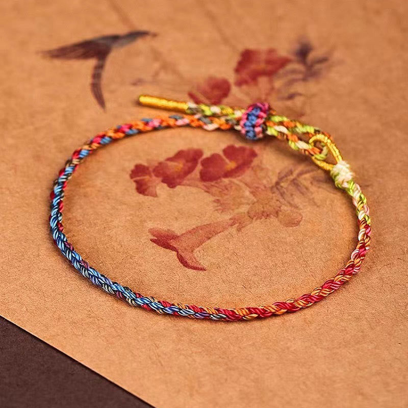 Buddha Stones Handcrafted Luck Colorful Rope Child Adult Bracelet - image 1