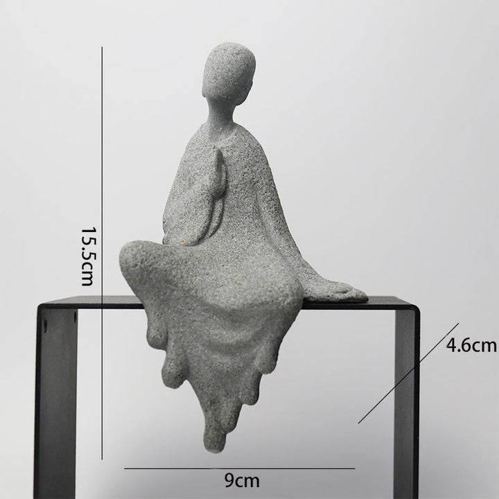 Buddha Stones Meditation Buddha Monk Serenity Home Decoration - Large Sitting Buddha 9*4.6*15.5cm - image 21