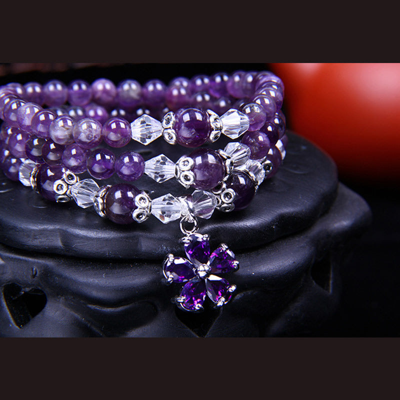 Buddha Stones Tibetan Amethyst Blessing Bracelet - image 1