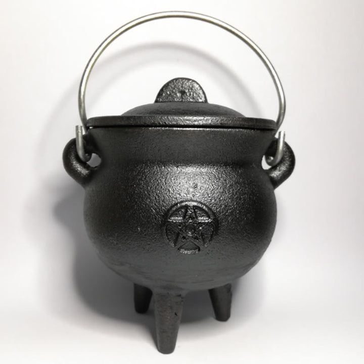 Buddha Stones Cast Iron Cauldron Prayer Altar Burning Holder Incense Sage Smudging Rituals Use Items - Medium Pentagram 13*11.5cm - image 6