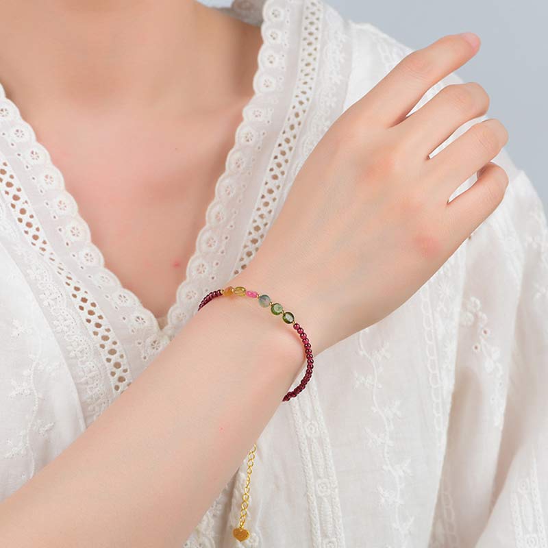 Garnet Tourmaline Butterfly Protection Bracelet Anklet - image 3