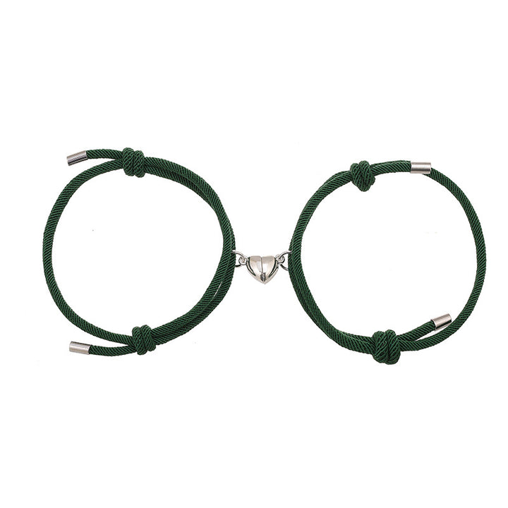 2Pcs Love Magnetic Couple String Strength Bracelet - Dark Green - image 23