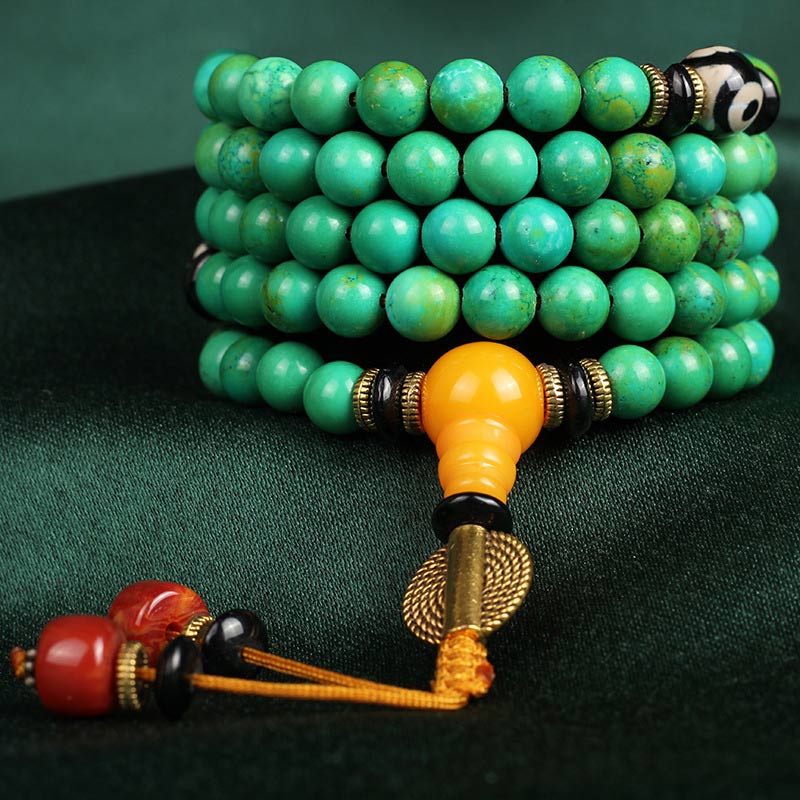 Buddha Stones Tibetan Turquoise Mala Balance Necklace Bracelet - image 1