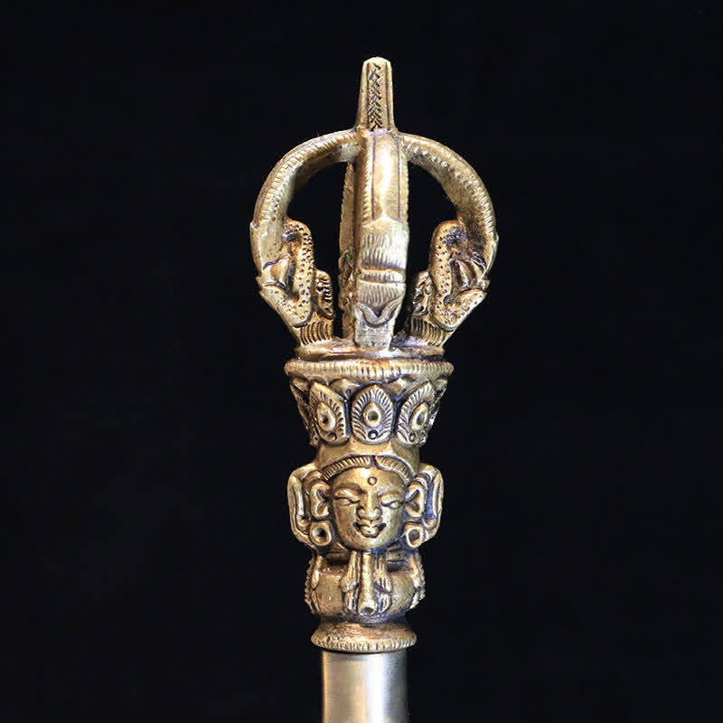 Buddha Stones Tibetan Meditation Bell and Vajra Dorje Copper Enlightenment Decoration Set - image 8