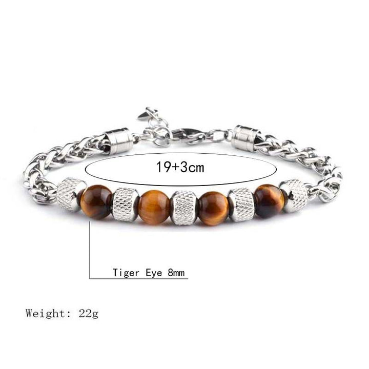 Buddha Stones Black Onyx Tiger Eye Bead Courage Bracelet - image 3