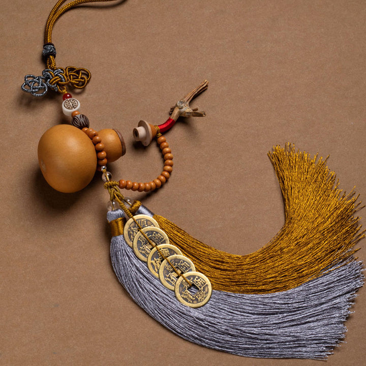 Buddha Stones Feng Shui Coins Gourd Chinese Knot Lucky Coins Five Emperor Money Wealth Tassels Decoration - image 17