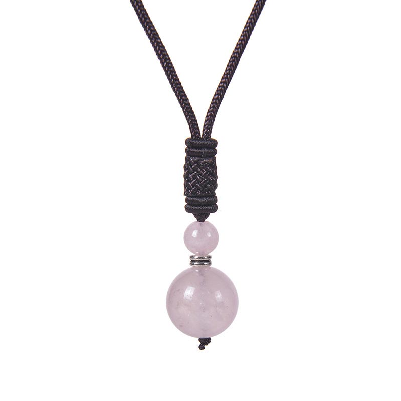 Buddha Stones Tibetan Jade Harmony Necklace - Pink Crystal - image 7