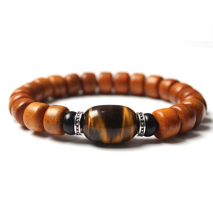 Buddha Stones Tibetan Bone Beads Om Mani Padme Hum Strength Bracelet - 10*8mm - Tiger Eye (Protection ♥ Courage) - image 10