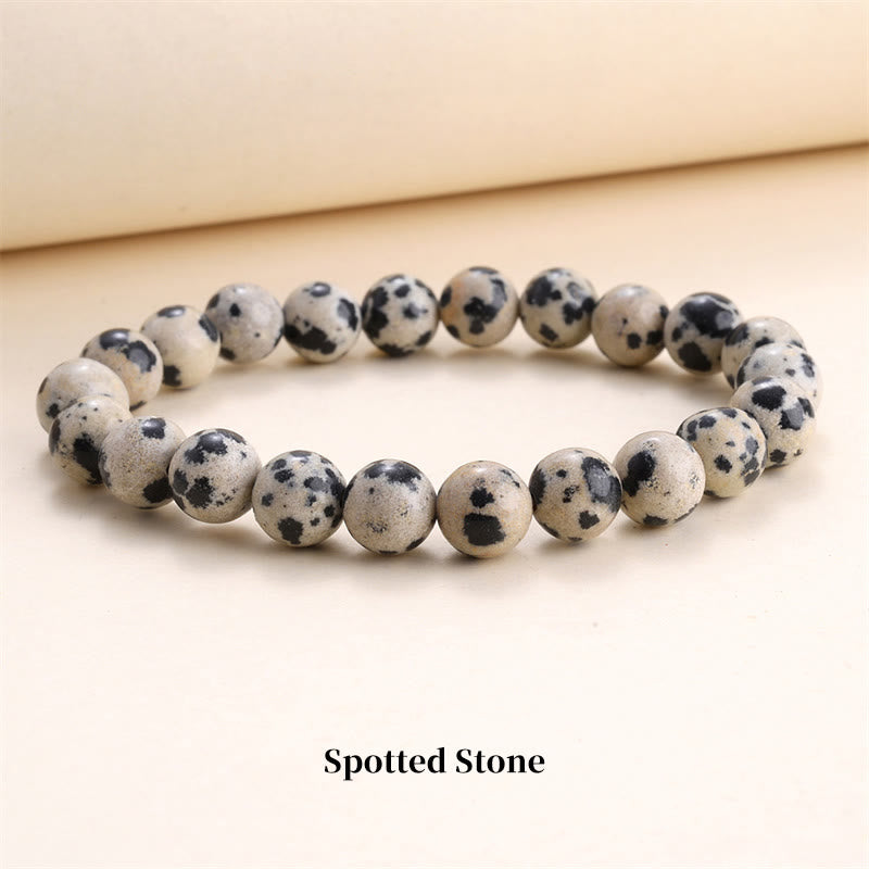 Buddha Stones Natural Stone Quartz Healing Beads Bracelet - 8mm - Spotted Stone - image 31