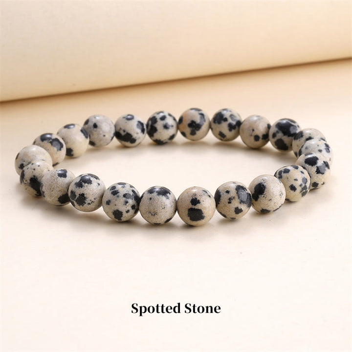 Buddha Stones Natural Stone Quartz Healing Beads Bracelet - 8mm - Spotted Stone - image 31