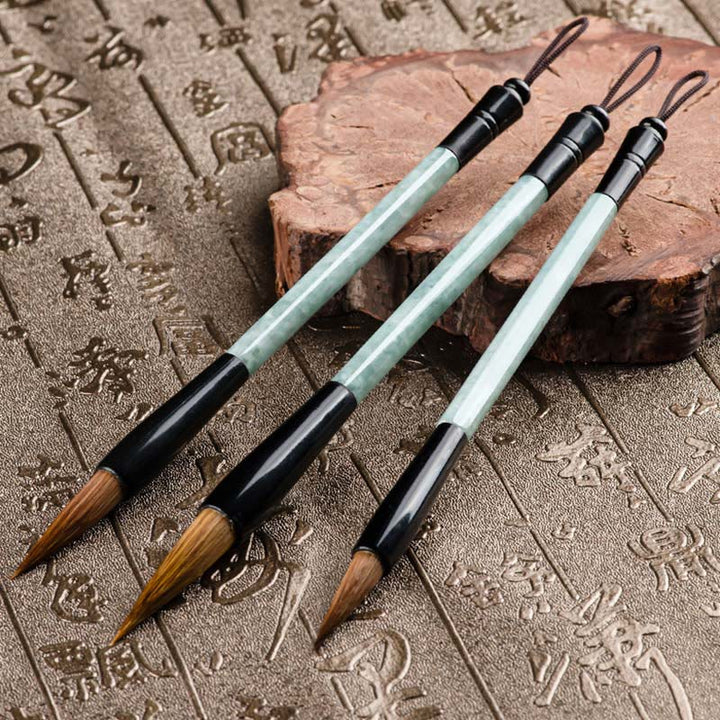 Buddha Stones Natural Jade Luck Chinese Calligraphy Brush Pen Chinese Writing Brush With Gift Box - image 7