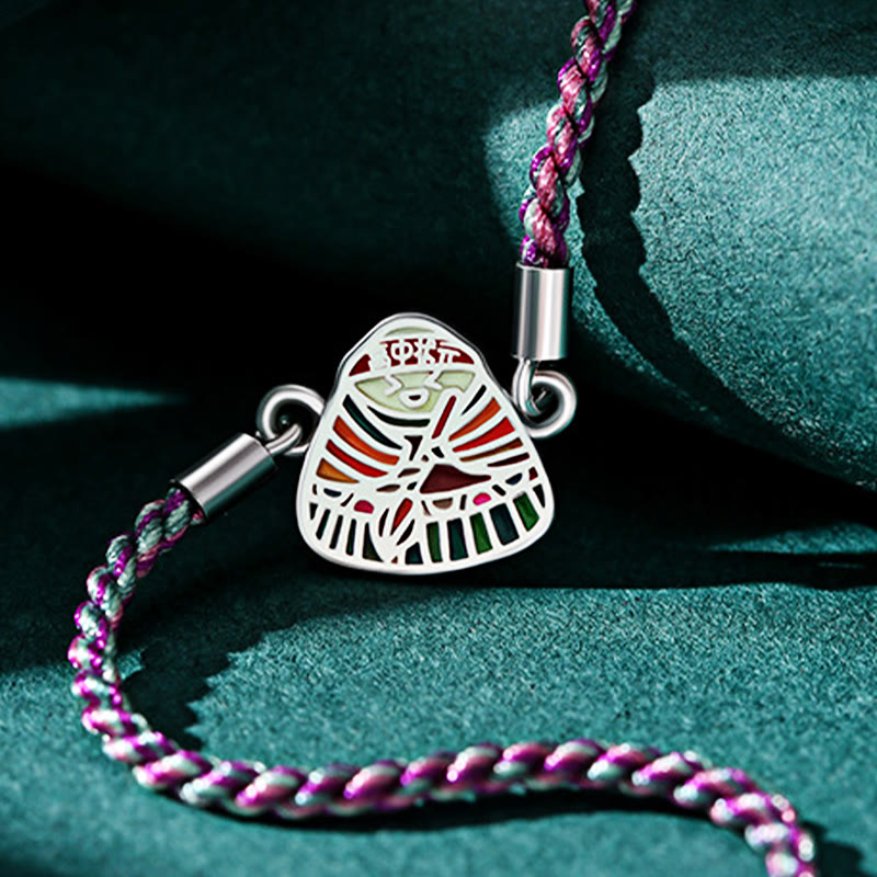 Buddha Stones 925 Sterling Silver Zongzi Pattern Luck Multicolored Handcrafted Bracelet - image 10