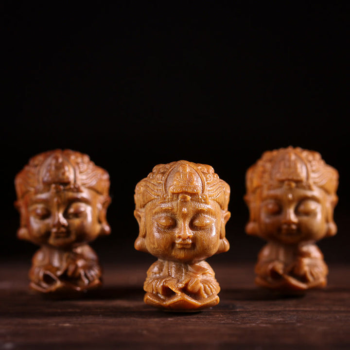 Buddha Stones Chinese Zodiac Natal Buddha Green Sandalwood Lotus Engraved Positive Home Decoration - image 0