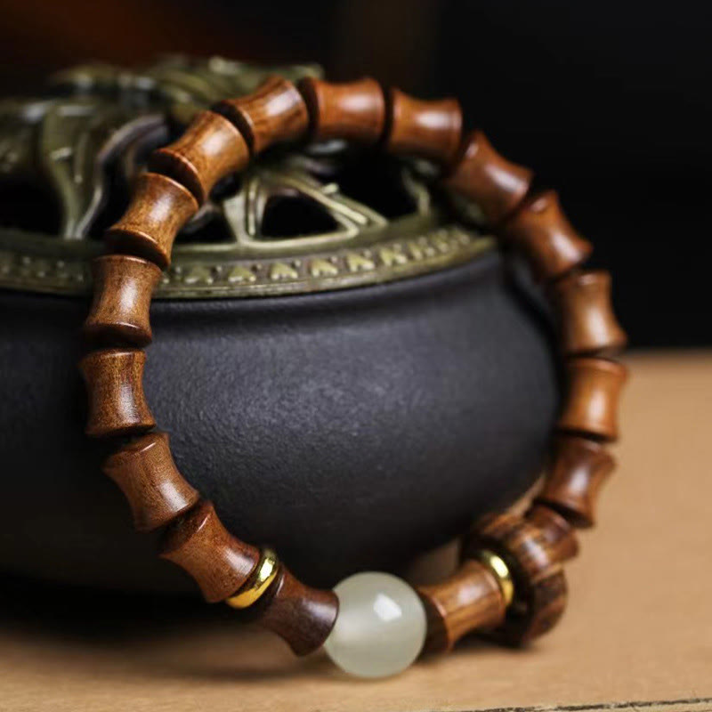 Buddha Stones Ebony Green Sandalwood Black Rosewood Bamboo Peace Bracelet - image 7