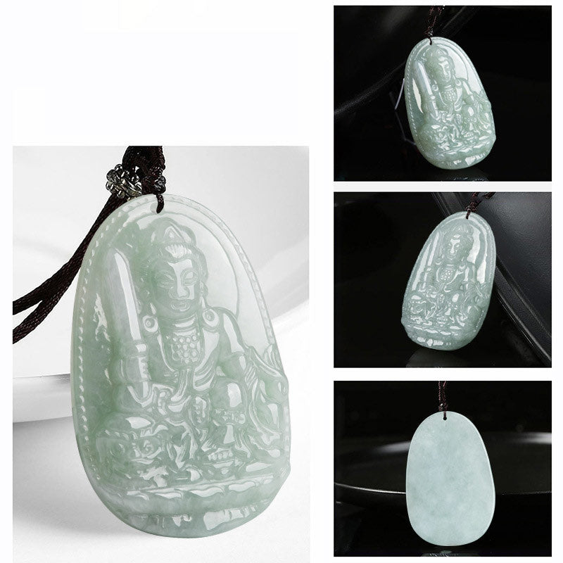 Buddha Stones Chinese Zodiac Natal Buddha Jade Wealth Prosperity Necklace Pendant - image 6