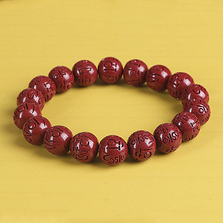 Buddha Stones Natural Double PiXiu Cinnabar Om Mani Padme Hum Wealth Luck Bead Bracelet - image 16