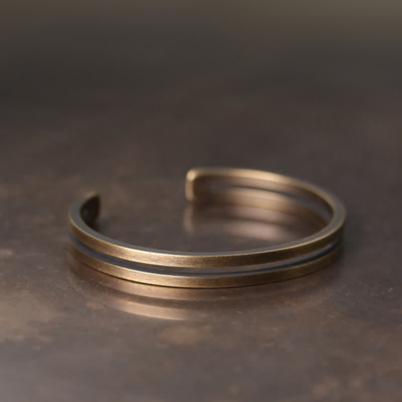 Buddha Stones Rustic Copper Luck Viking Cuff Bracelet - image 8