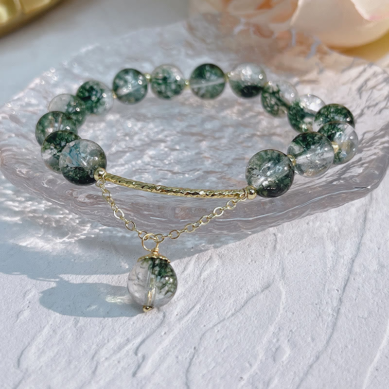 Buddha Stones Green Phantom Crystal Confidence Charm Bracelet - image 2