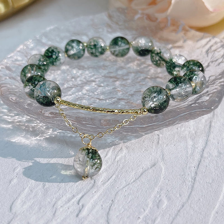 Buddha Stones Green Phantom Crystal Confidence Charm Bracelet - image 2
