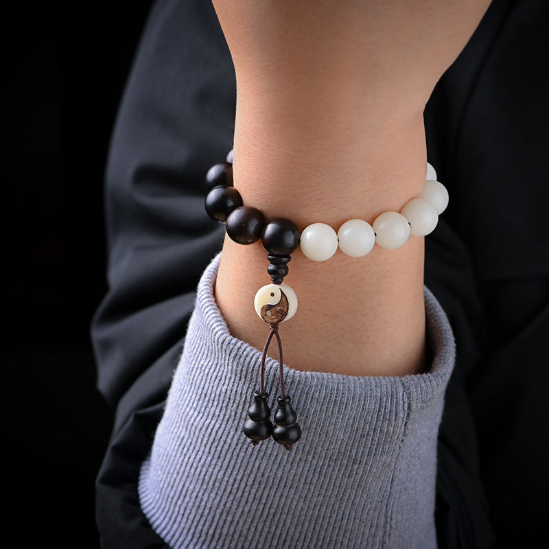 Buddha Stones Ebony YinYang Protection Bracelet Decoration - image 4