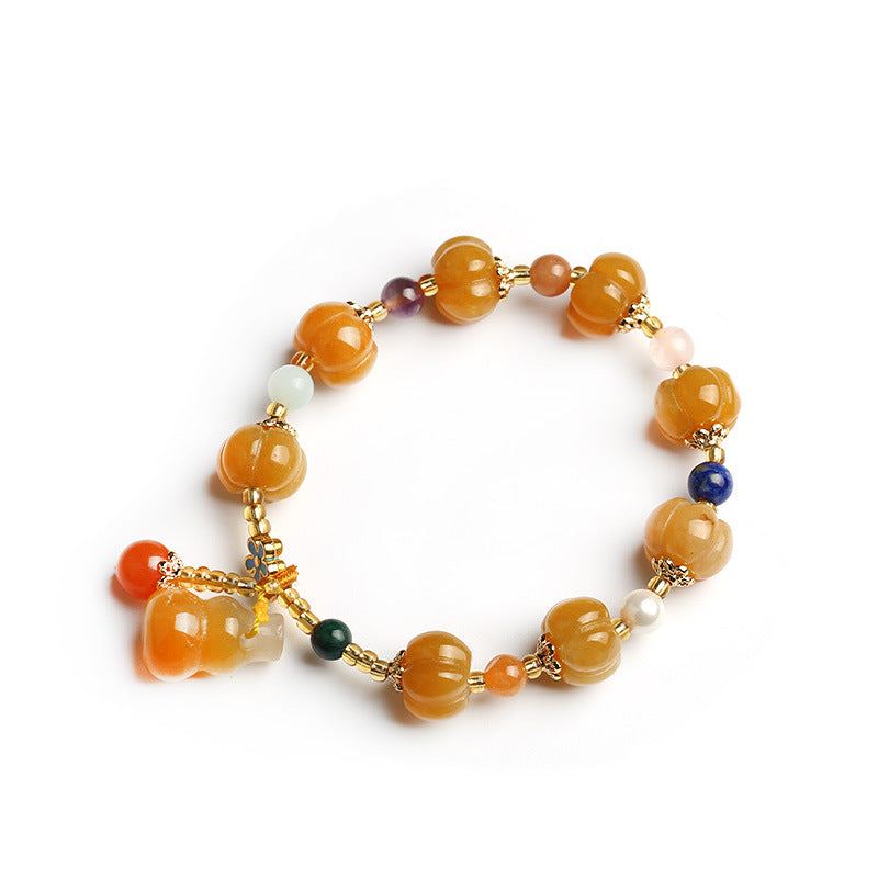 Buddha Stones Golden Silk Jade Pixiu Wealth Bracelet - image 3