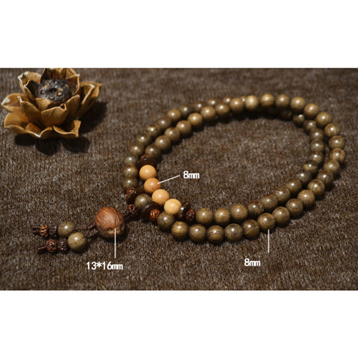 Buddha Stones Tibetan Sandalwood Protection Charm Mala Bracelet - image 14