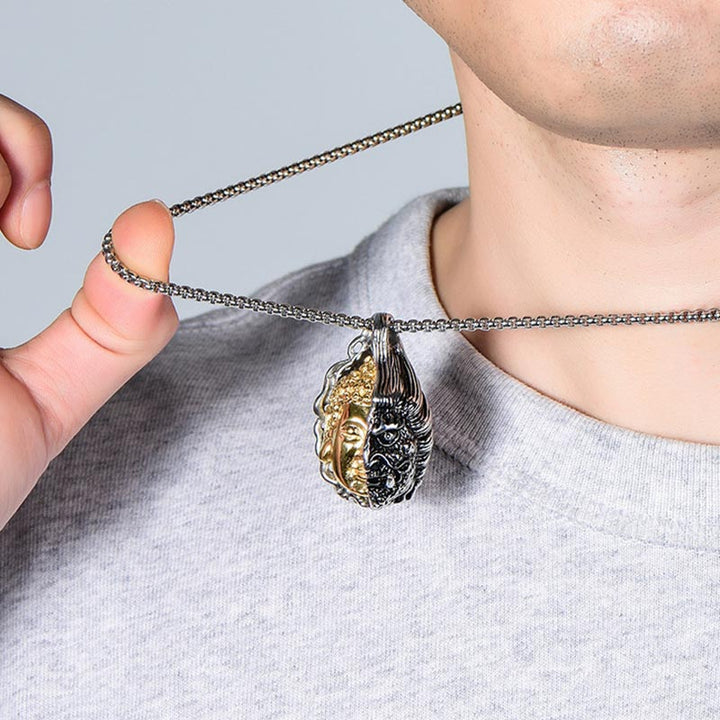 Buddha Stones Half Buddha Half Devil Powerful Necklace - image 4