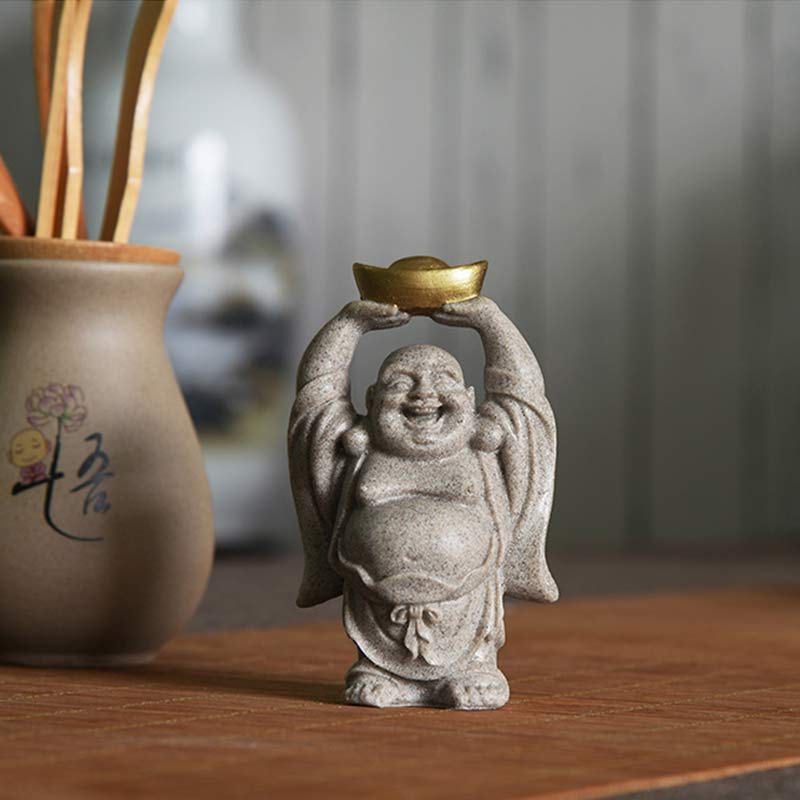 Buddha Stones Laughing Buddha Resin Statue Blessing Home Decoration - image 2
