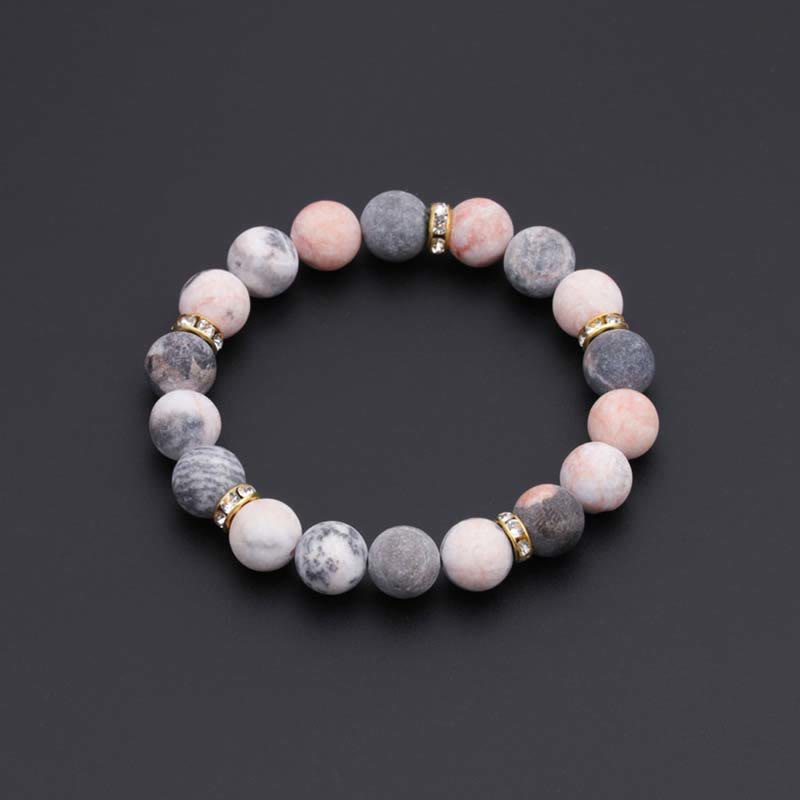 Buddha Stones Anxiety Stress Healing Crystal Zebra Jasper Bead Bracelet - image 3