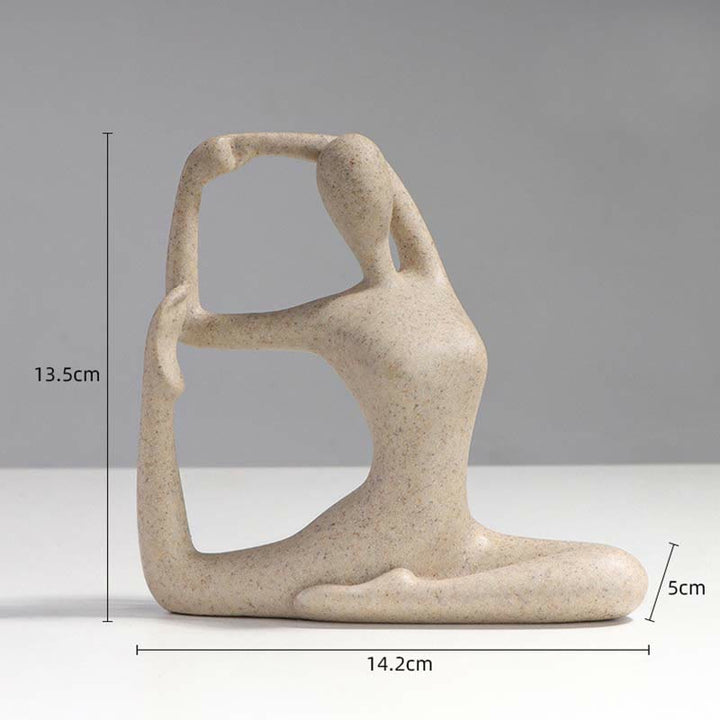 Buddha Stones Abstract Yoga Meditating Exercise Resin Spiritual Figurine Sculpture Desk Decoration - Yoga 14.2*5*13.5cm - image 1