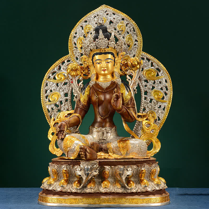 Buddha Stones Bodhisattva Green Tara Hope Copper Statue Decoration - image 1