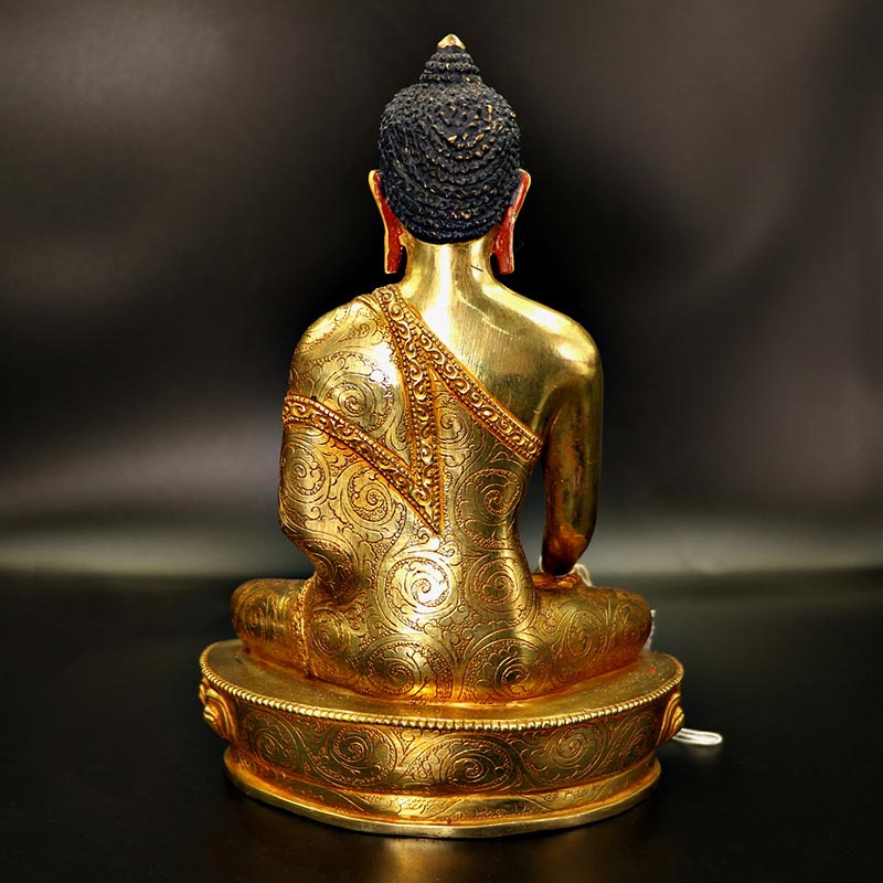 Buddha Stones Buddha Shakyamuni Medicine Buddha Compassion Copper Gold Plated Statue Decoration - image 8