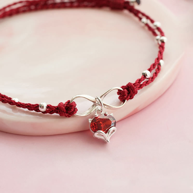 Buddha Stones Love Heart Infinity Symbol Braided String Anklet - image 5