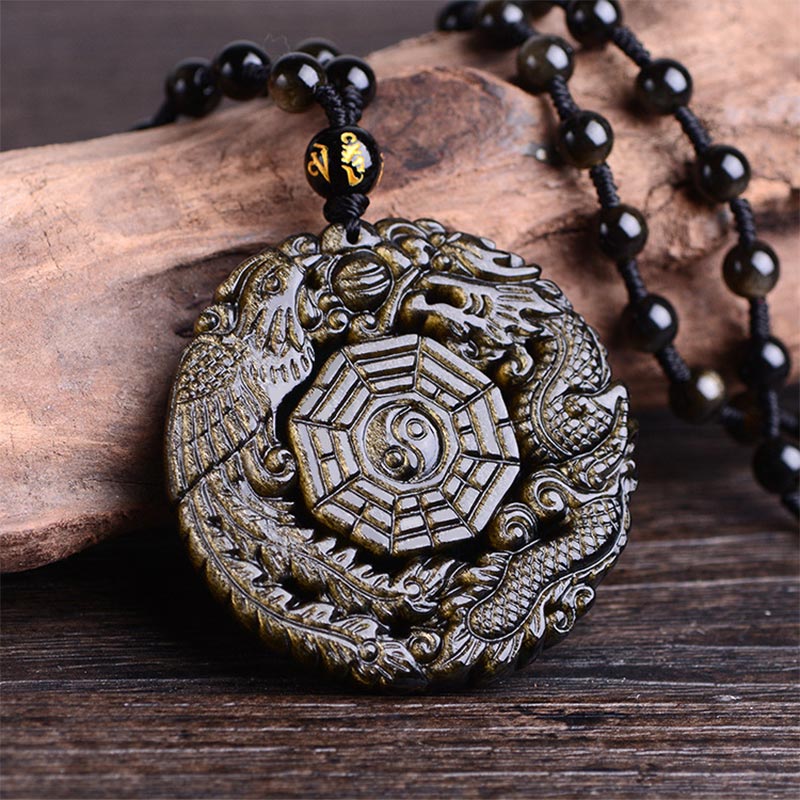 Buddha Stones Golden Obsidian Healing Energy Necklace Pendant - image 3