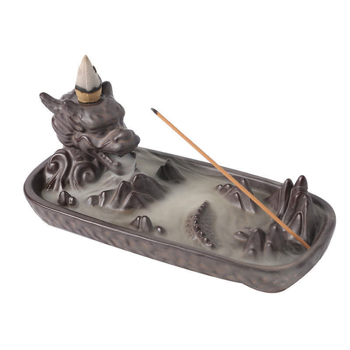 Buddha Stones Dragon Mountain Strength Ceramic Incense Burner Decoration - image 10