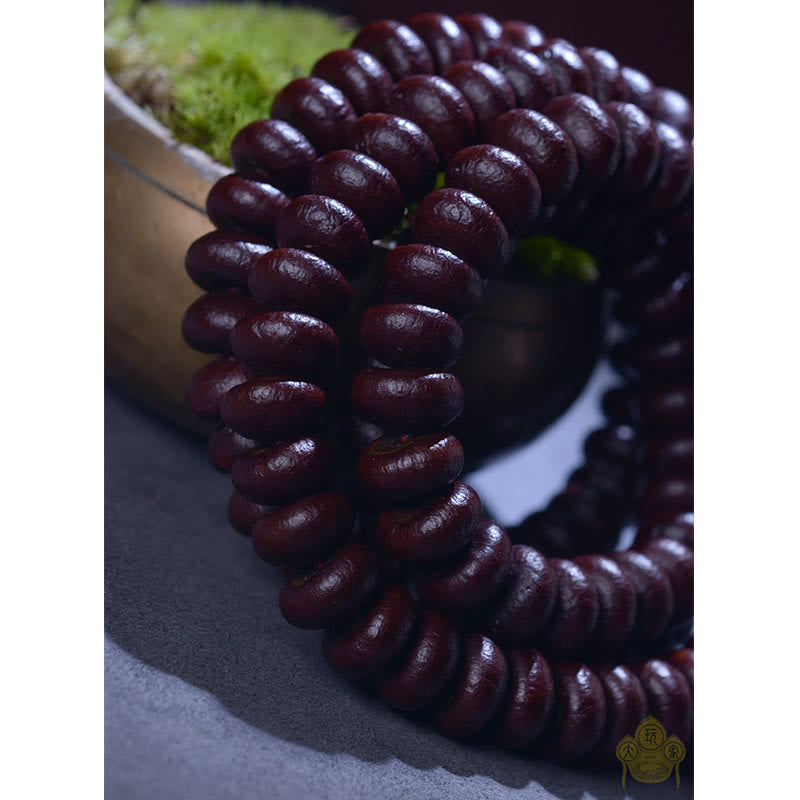 Buddha Stones Natural Tibet 108 Mala Beads Purple Bodhi Seed Wealth Bracelet - image 10