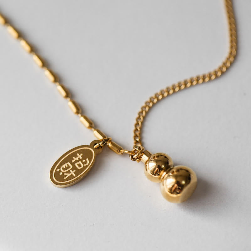 Buddha Stones 18k Gold Plated Copper Lucky Gourd Design Wealth Buckle Anklet - image 2