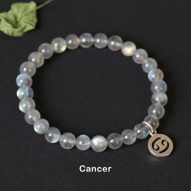 12 Constellations of the Zodiac Moonstone Charming Bracelet - Cancer - image 9