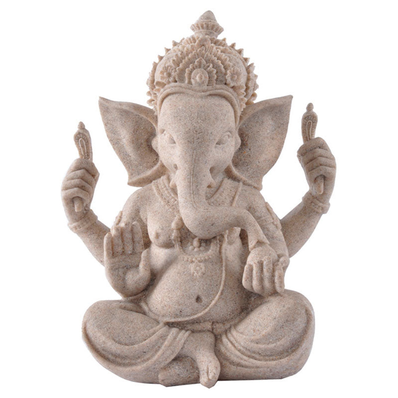 Buddha Stones Ganesh Ganpati Elephant Statue Wealth Blessing Home Decoration - image 4