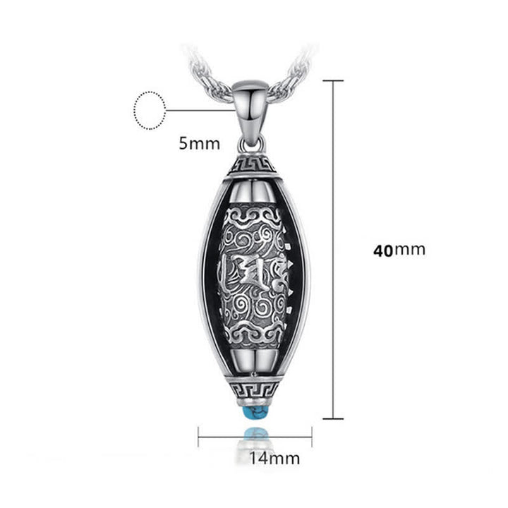 Buddha Stones Tibet Om Mani Padme Hum Protection Necklace Rotatable Pendant - image 9