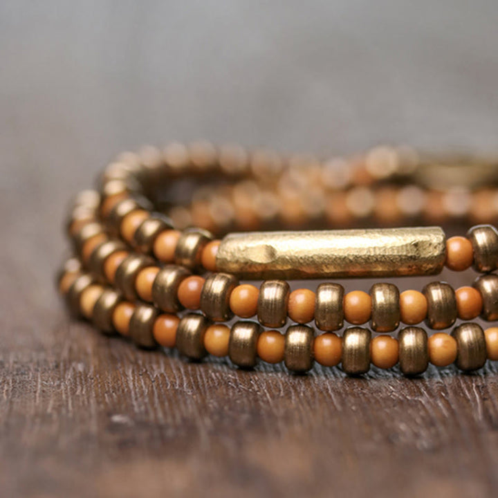 Buddha Stones Retro Olive Pit Copper Wealth Bracelet - image 3