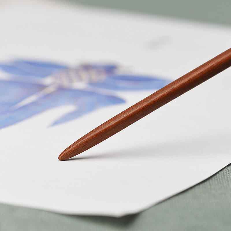 Red Sandalwood Green Agate Ginkgo Leaf Protection Hairpin - image 7