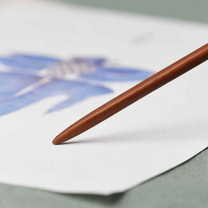 Red Sandalwood Green Agate Ginkgo Leaf Protection Hairpin - image 7