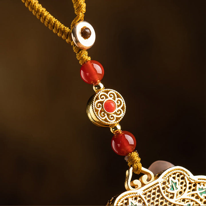 Buddha Stones Lock of Good Wishes Fu Character Luck Blessing Key Chain - image 4