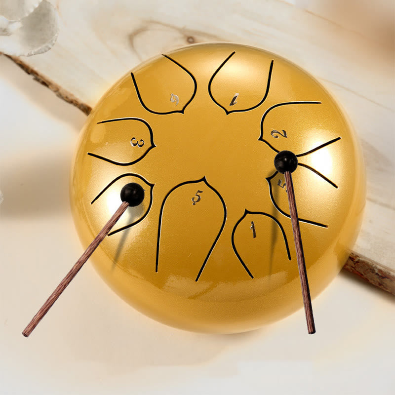 Buddha Stones Steel Tongue Drum Sound Healing Meditation Lotus Pattern Drum Kit 8 Note 6 Inch Percussion Instrument - image 19