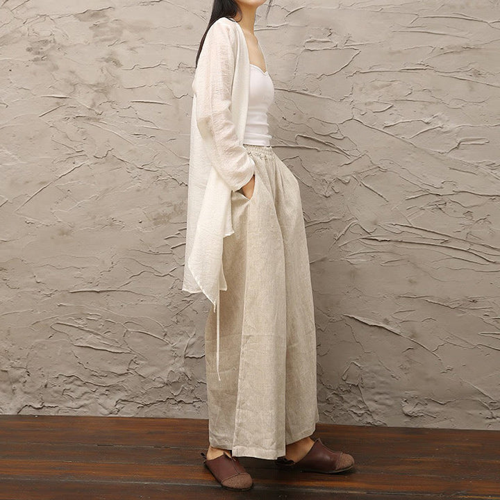 Buddha Stones Simple White Beige Pattern Meditation Spiritual Zen Practice Yoga Clothing Women's Clothes - image 11