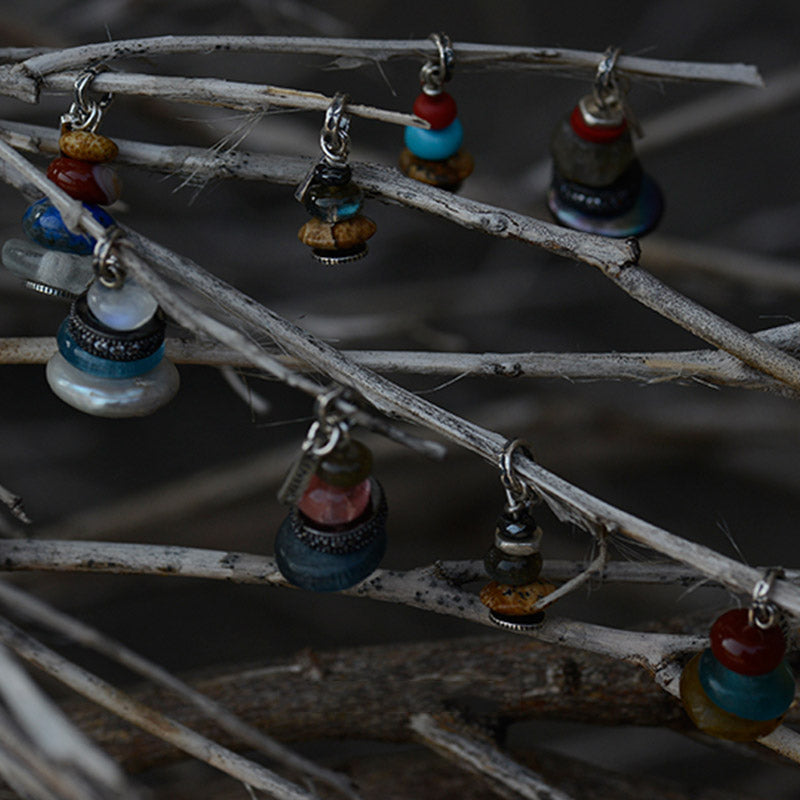 Buddha Stones Zen Cairn Labradorite Various Crystals Calm Pendant Necklace - image 8