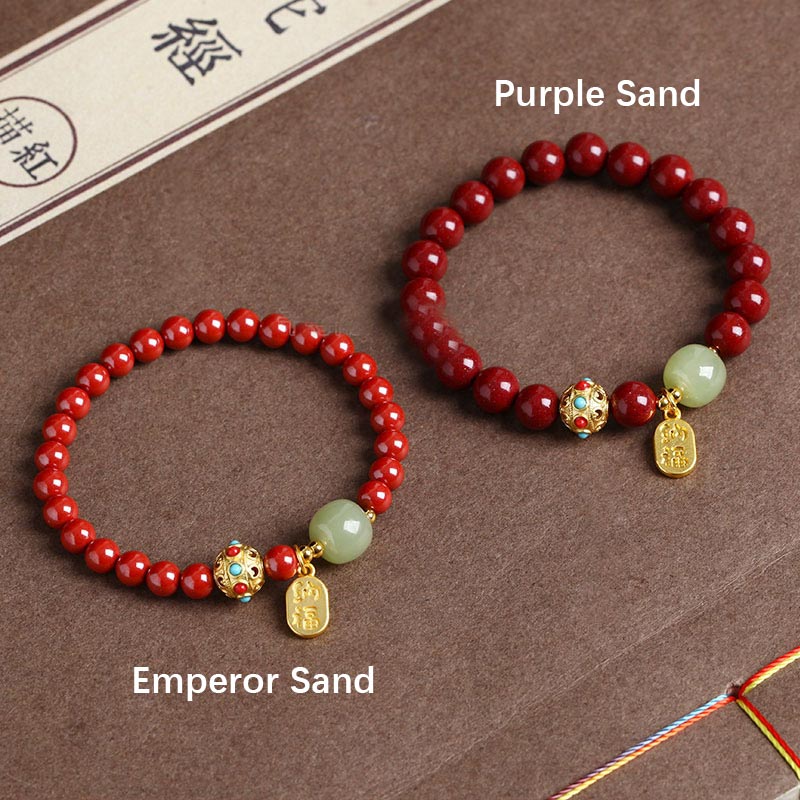 Buddha Stones Cinnabar Green Aventurine Fortune Protection Charm Bracelet - image 8